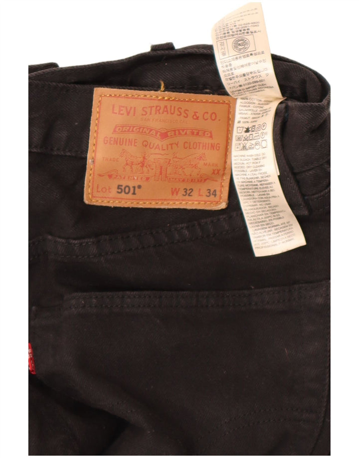Levi's Jeans rectos 501 para hombre W32 L34 Algodón negro