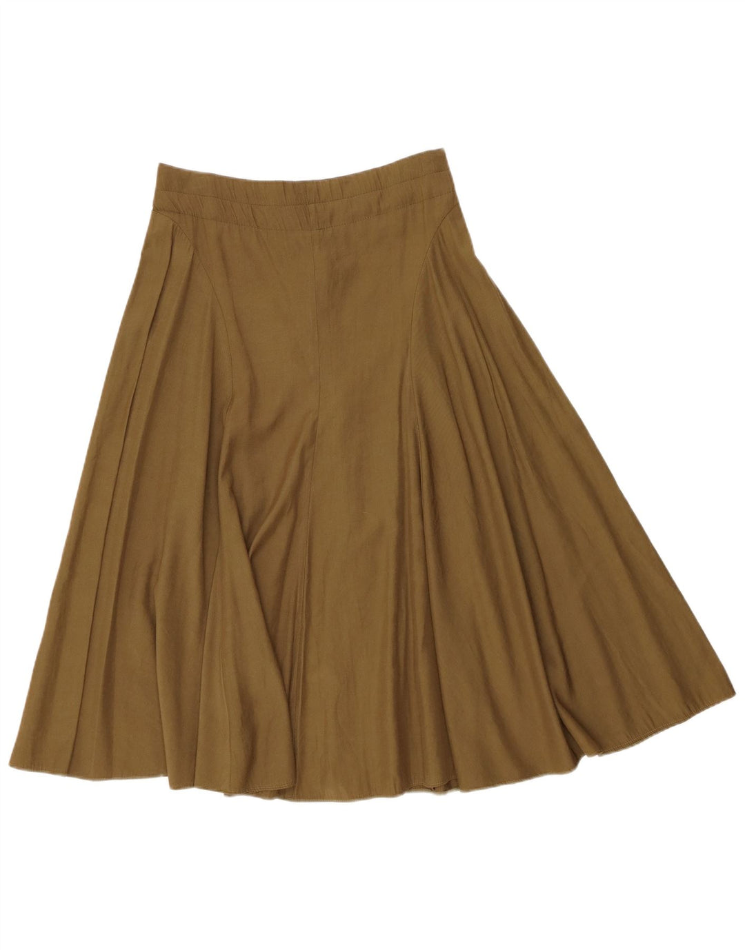 Falda acampanada vintage para mujer mediana W30 poliéster caqui