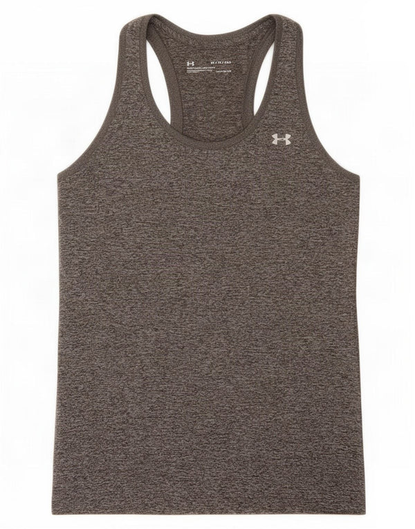 Under Armour Camiseta sin mangas Heat Gear Loose Fit para mujer UK 6 XS Gris moteado