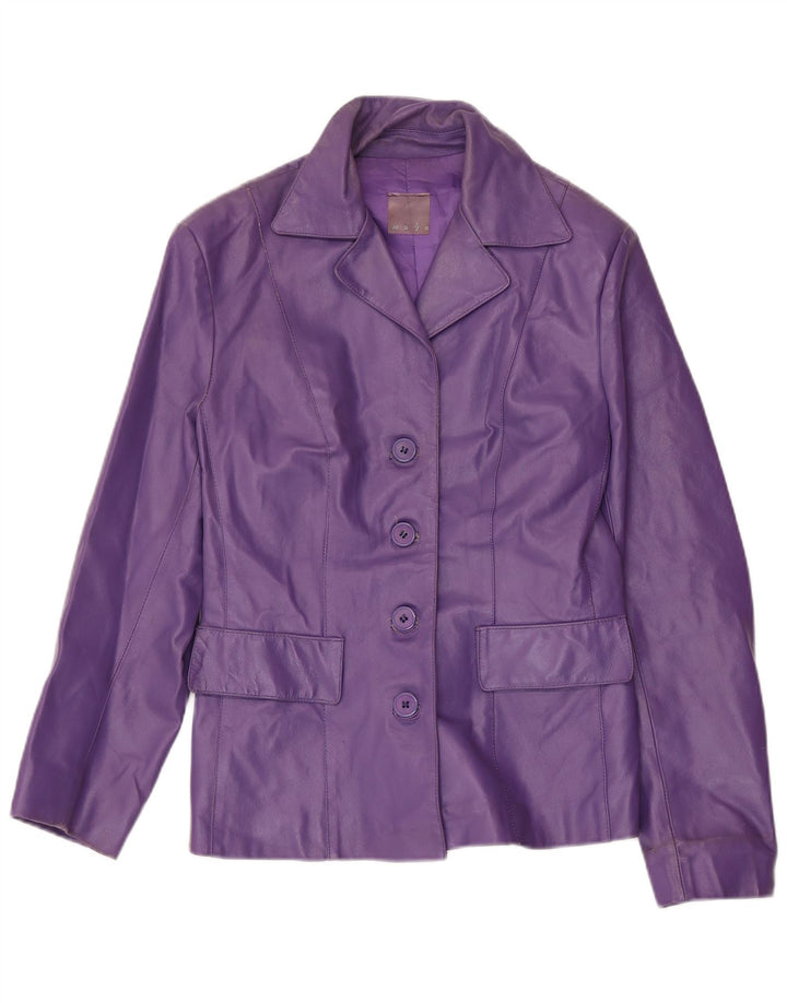 Mays Chaqueta tipo blazer de cuero con 4 botones para mujer IT 44 Acetato morado mediano
