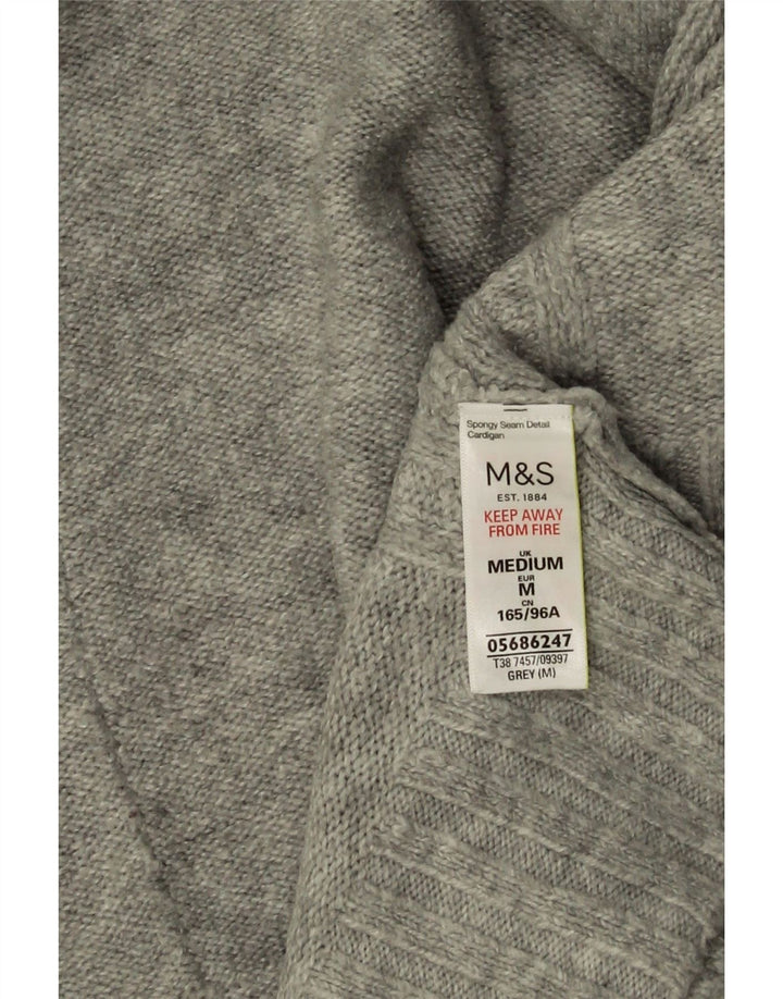 Marks & Spencer Suéter tipo cárdigan largo para mujer UK 44 Gris medio