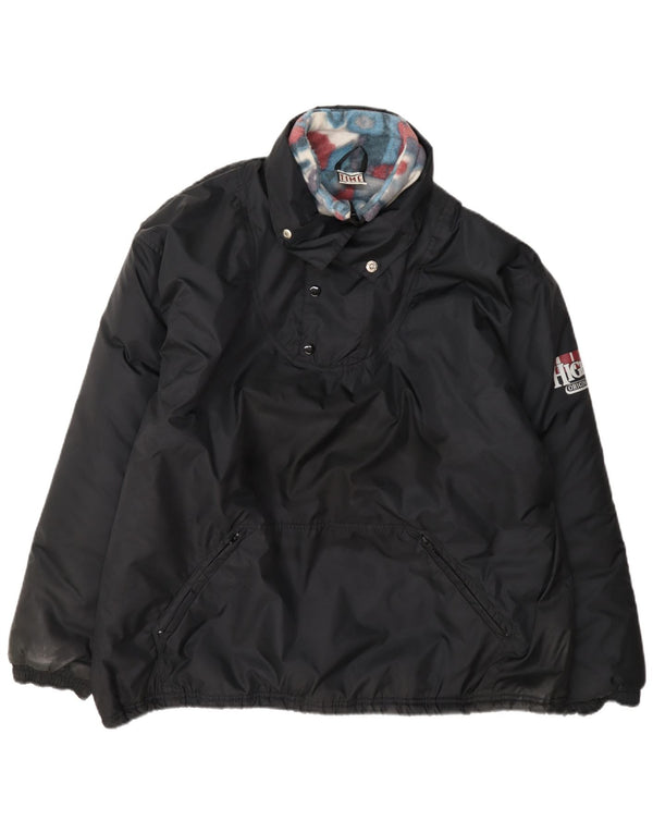 Vintage hombres acolchado Anorak chaqueta Reino Unido 42 XL negro
