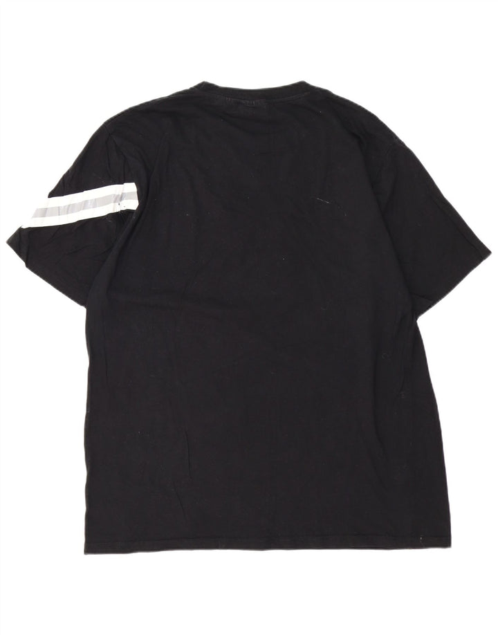 FILA Mens T-Shirt Top XL Black Striped Cotton
