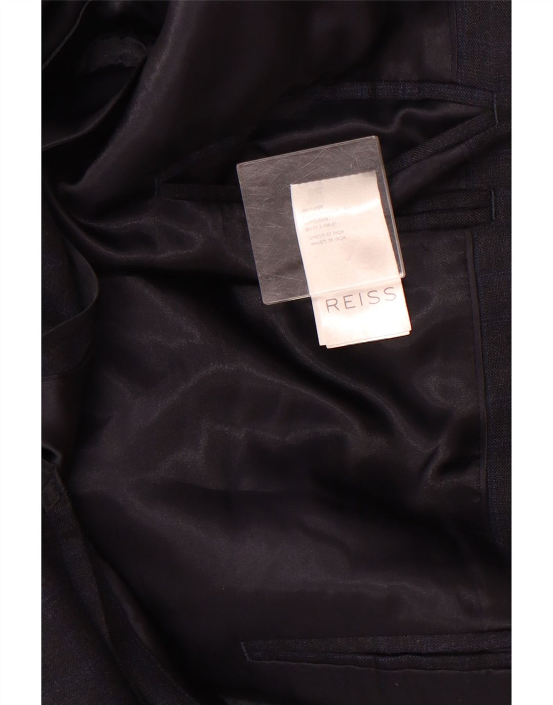 Reiss Chaqueta tipo blazer con 1 botón para hombre UK 42 XL Lana a cuadros azul marino