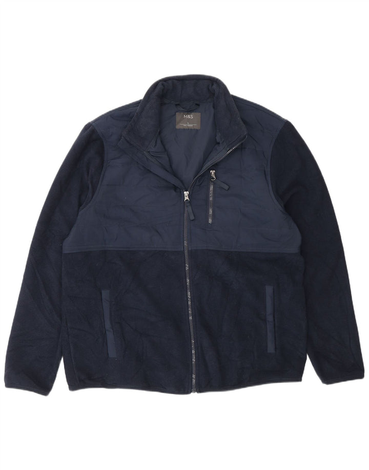 Marks & Spencer Chaqueta de chándal para hombre con bloques de color azul marino grande