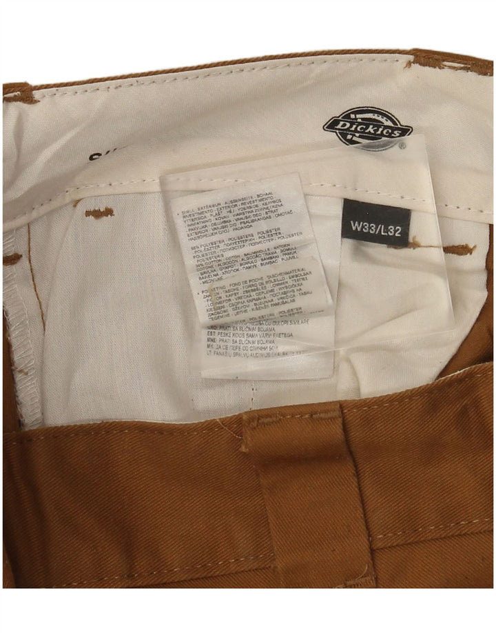 Dickies Pantalón chino slim fit para hombre W33 L32 Poliéster marrón