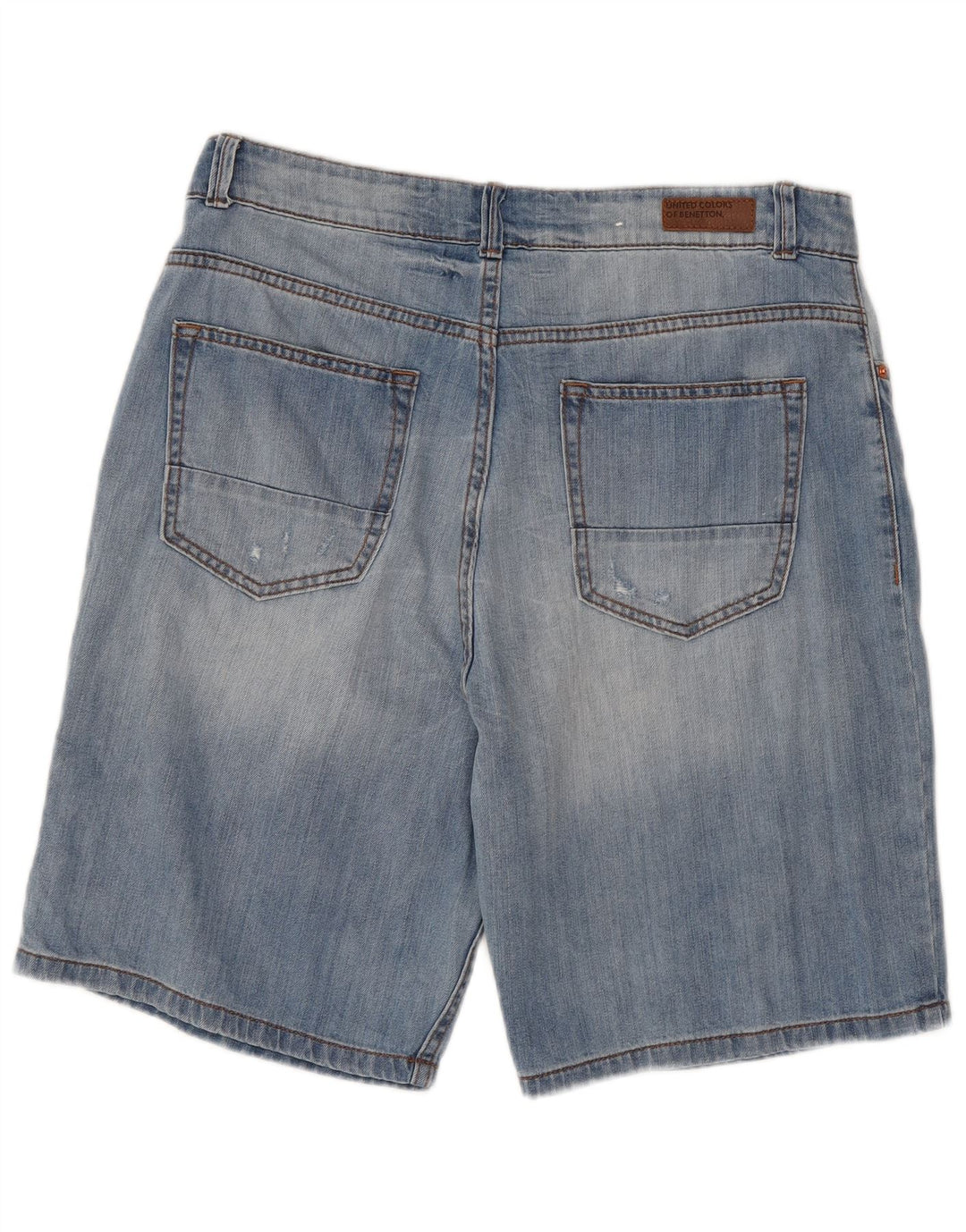 BENETTON Pantalones cortos vaqueros para hombre W32 Azul medio