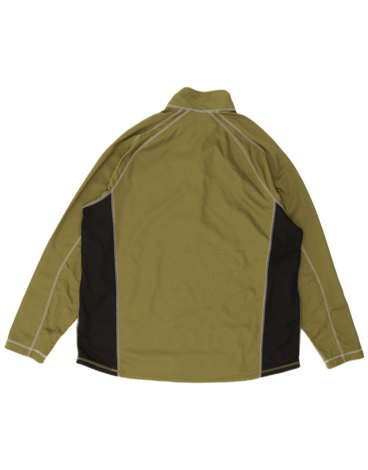 Eddie Bauer - Jersey de chándal con cuello y cremallera para hombre, talla XL, color verde