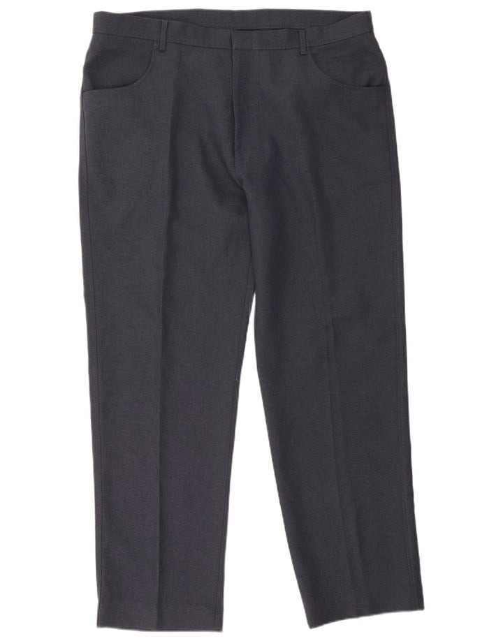 Farah Pantalones Casuales Rectos Para Hombre W40 L31 Poliéster Azul Marino