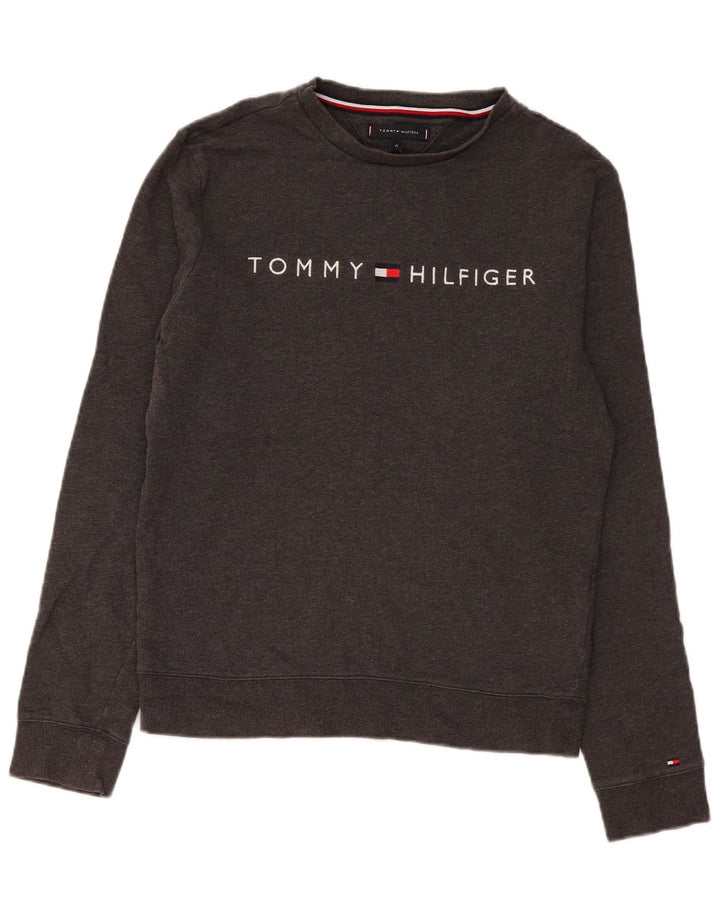 Tommy Hilfiger Hombre Sudadera Gráfica Jumper Algodón Gris Medio