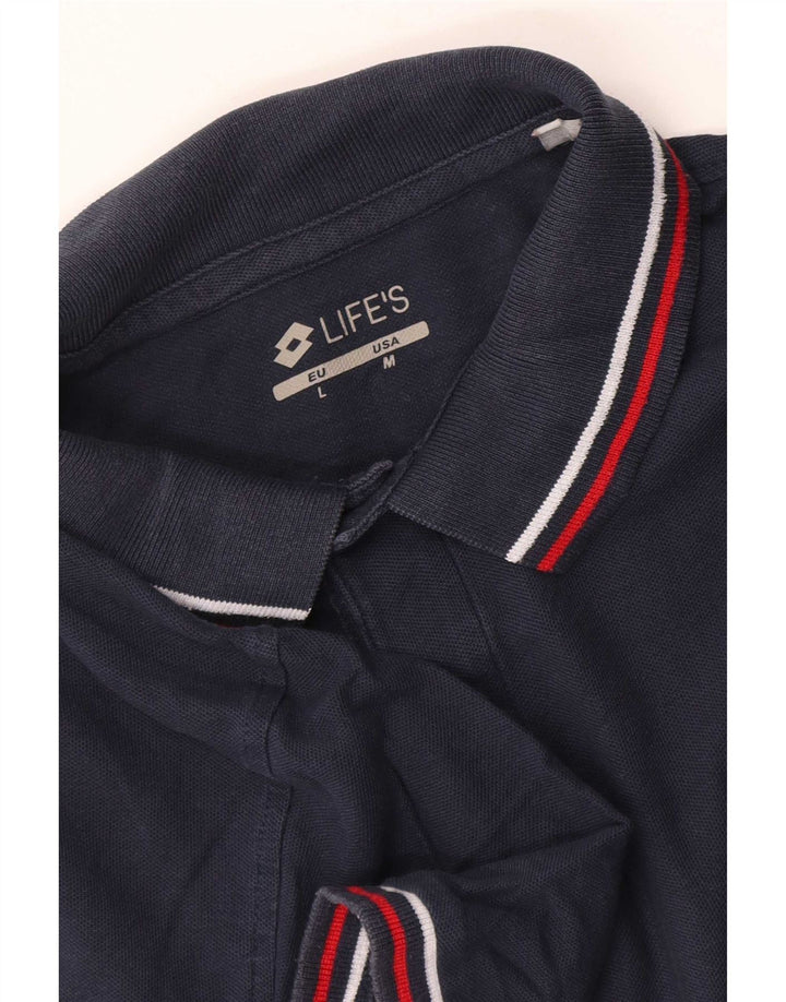 Polo Lotto Hombre Rayas Azul Marino Medio