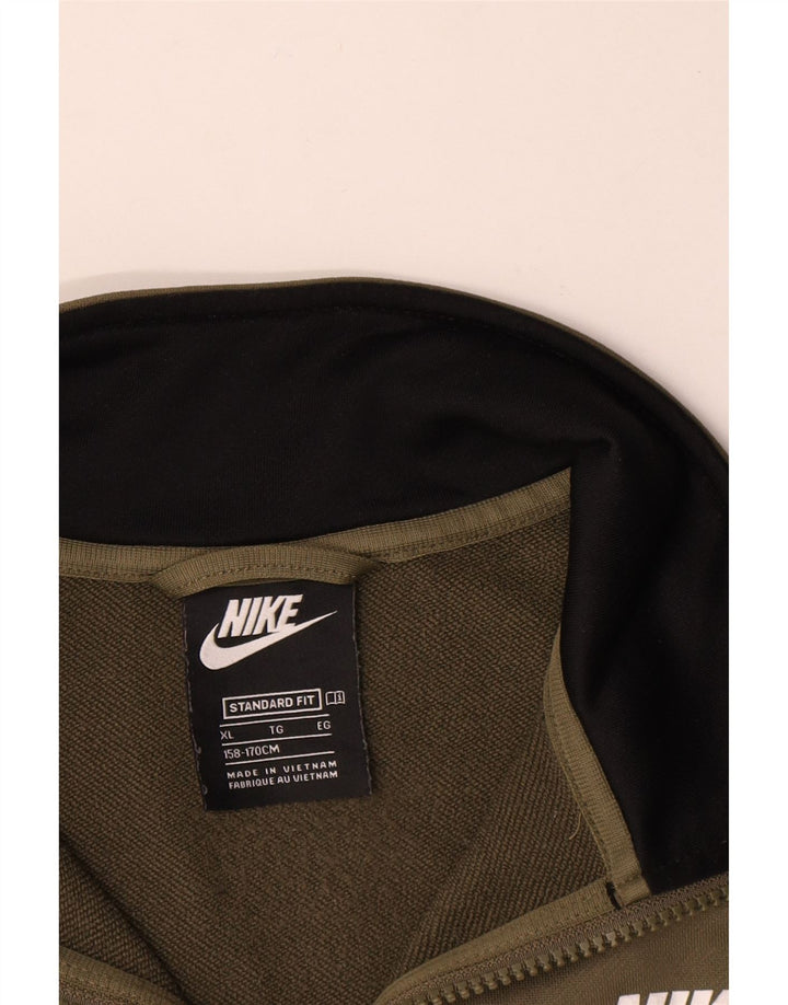 Nike Chaqueta de chándal para niños 13-14 años XL Caqui Colorblock Poliéster