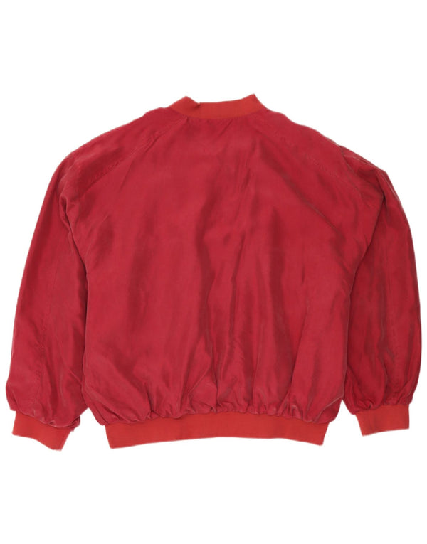 Pensacola Chaqueta Bomber para Hombre UK 42 XL Seda Burdeos