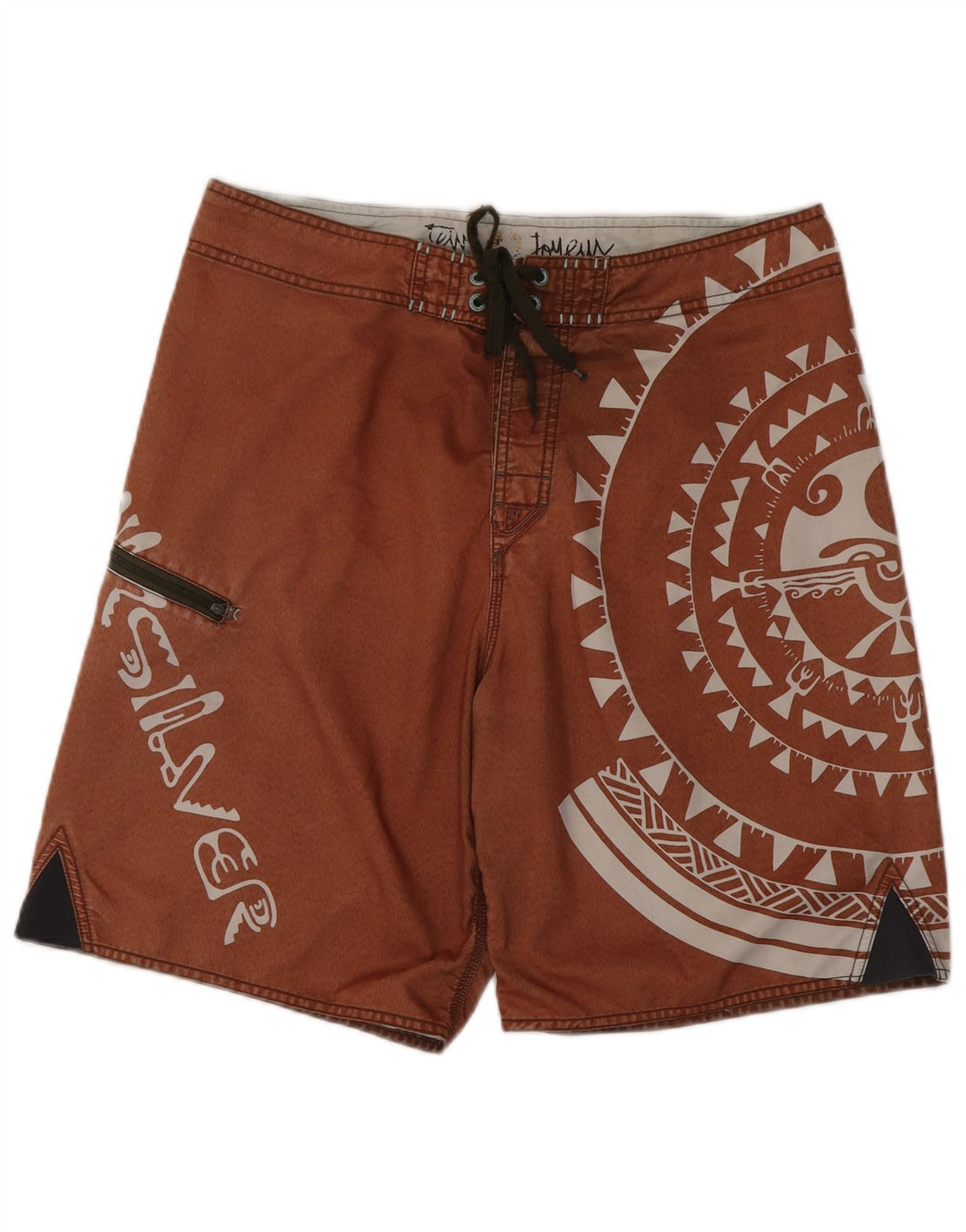 Quiksilver Hombre Bañador Gráfico Poliéster Geométrico Marrón Medio