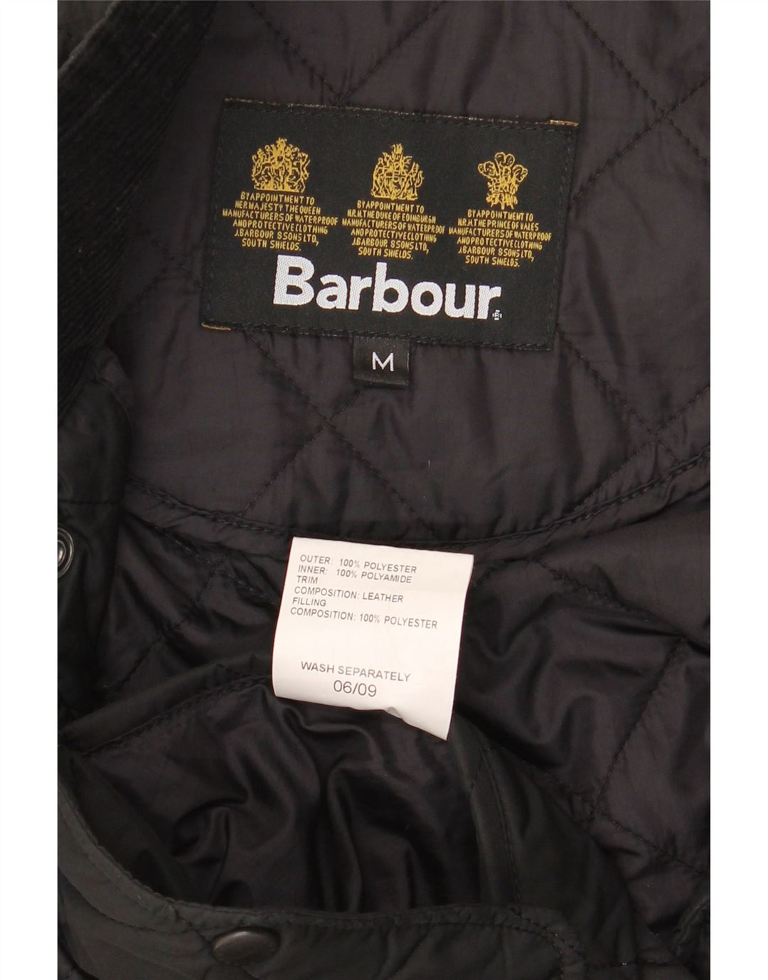 Barbour Chaqueta acolchada para hombre UK 38 Mediana Poliéster negro