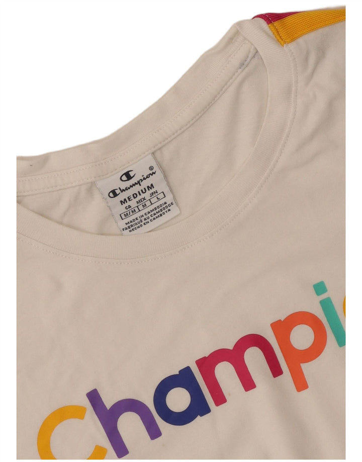 Champion Camiseta Gráfica para Mujer Top UK 40 Mediano Rayas Blancas