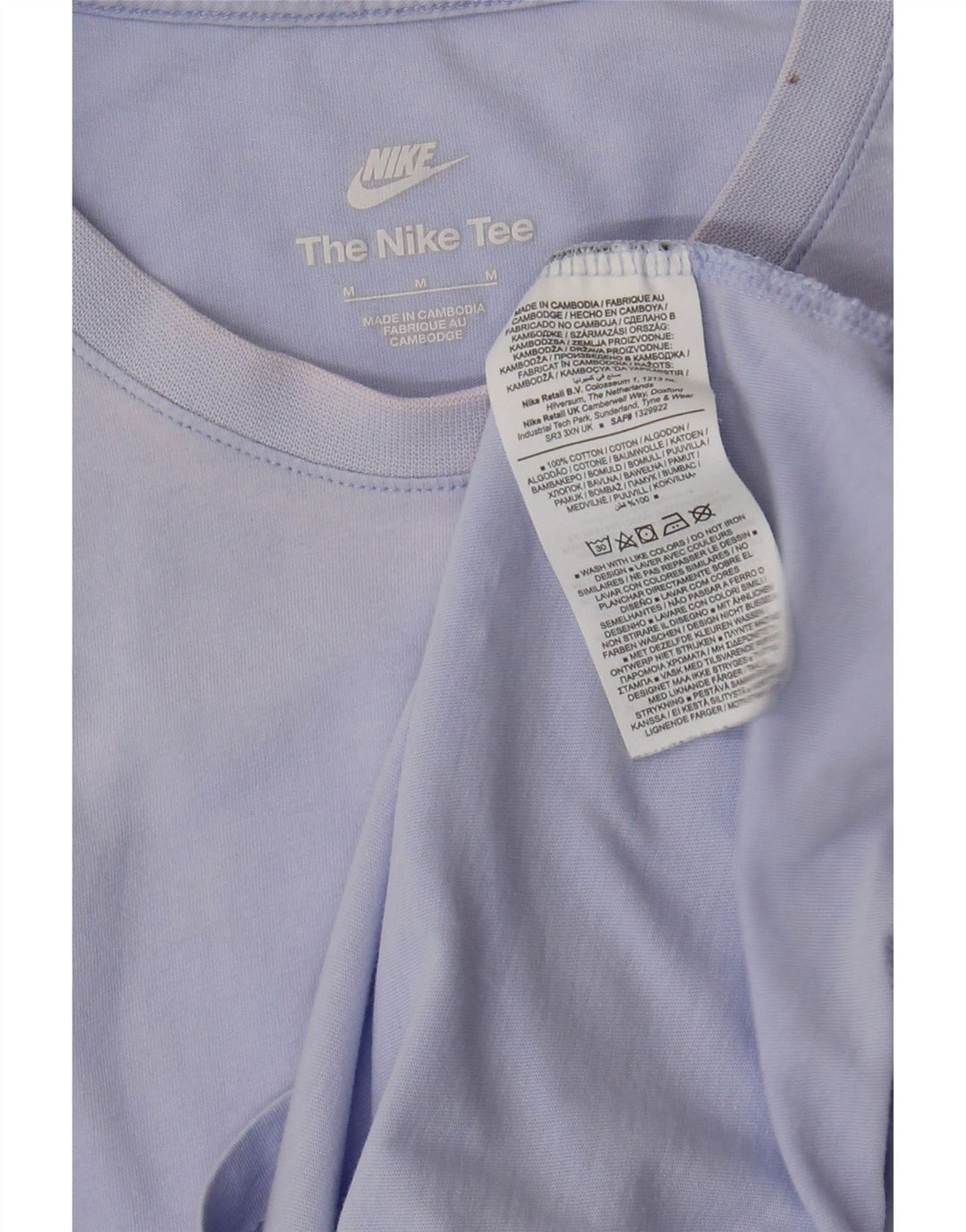 Camiseta NIKE Hombre Top Azul Medio Algodón