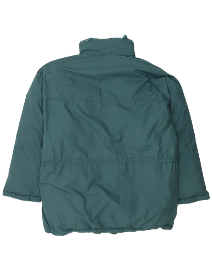 DIADORA Chaqueta acolchada extragrande con capucha para mujer UK 46 Large Blue Floral