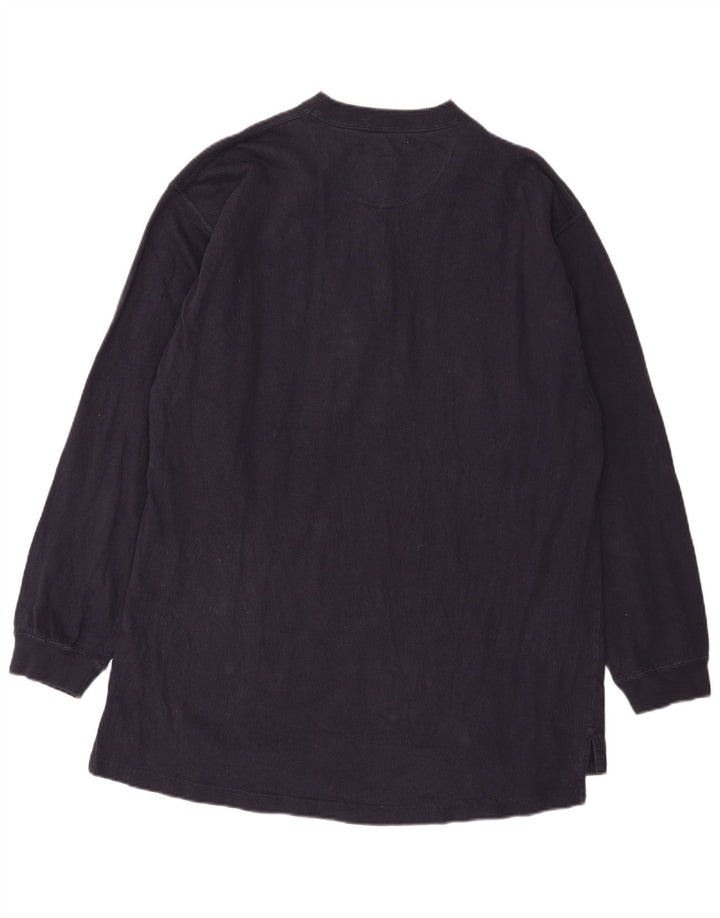 Chaps Mens Top Manga Larga 2XL Azul Marino Algodón