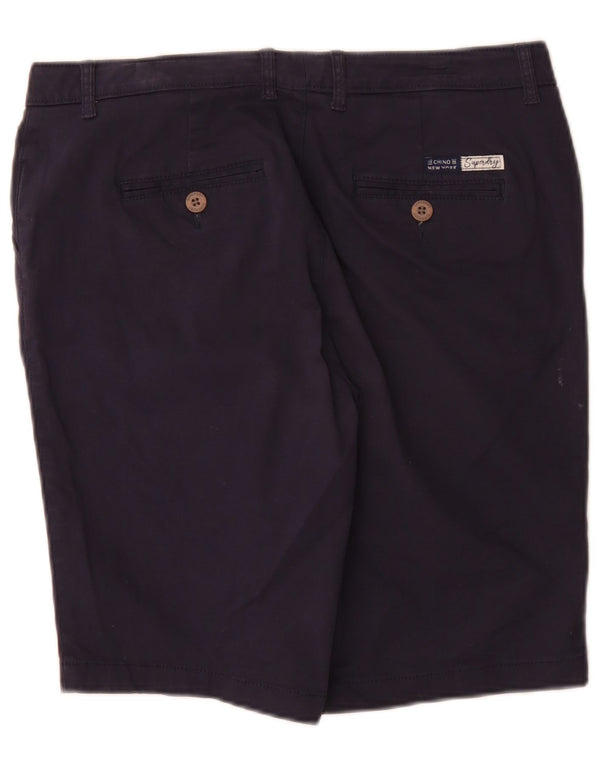 Superdry Pantalones cortos chinos regulares para mujer UK 12 Medium W32 Algodón azul marino
