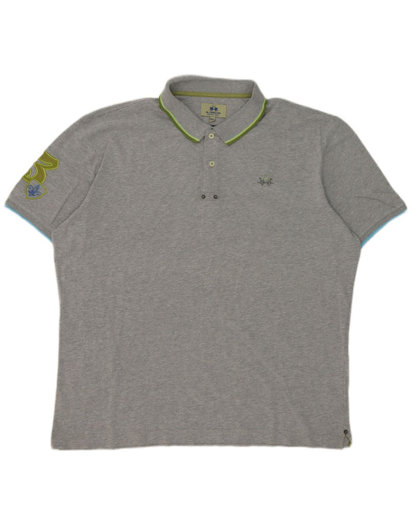 La Martina Polo gráfico para hombre 3XL Algodón a rayas gris