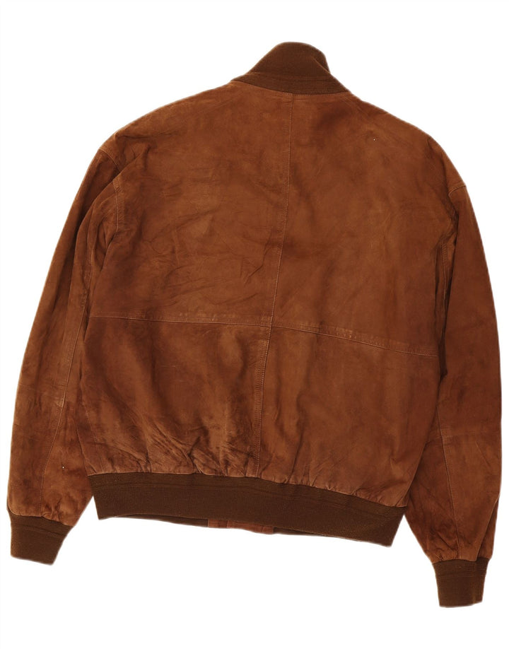 Conbipel Chaqueta Bomber De Ante Para Hombre IT 48 Cuero Marrón Medio
