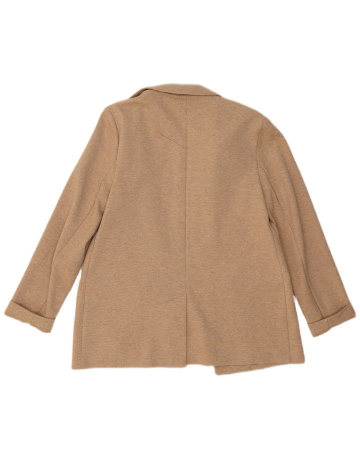 Topshop Chaqueta tipo blazer abierta para mujer UK 10 Small Beige Poliéster