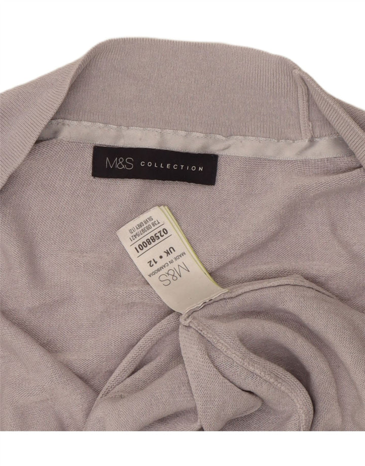 Marks & Spencer Suéter tipo cárdigan abierto para mujer Reino Unido 12 Acrílico gris medio