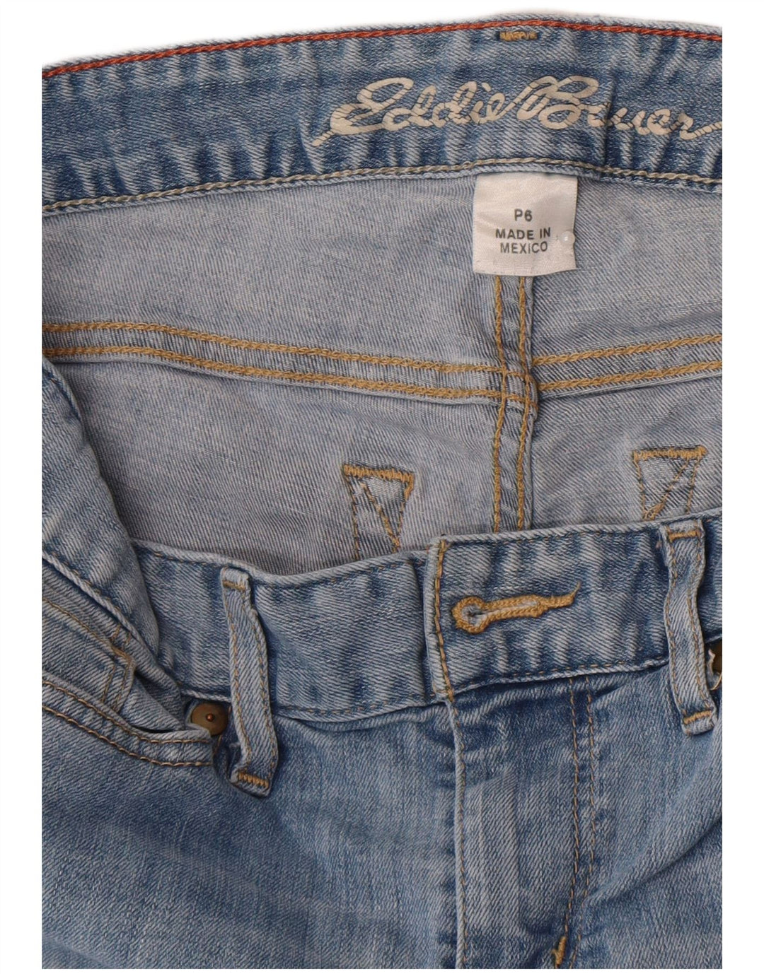 Eddie Bauer Jeans rectos con curvas para mujer US 6 Medium W28 L29 Algodón azul
