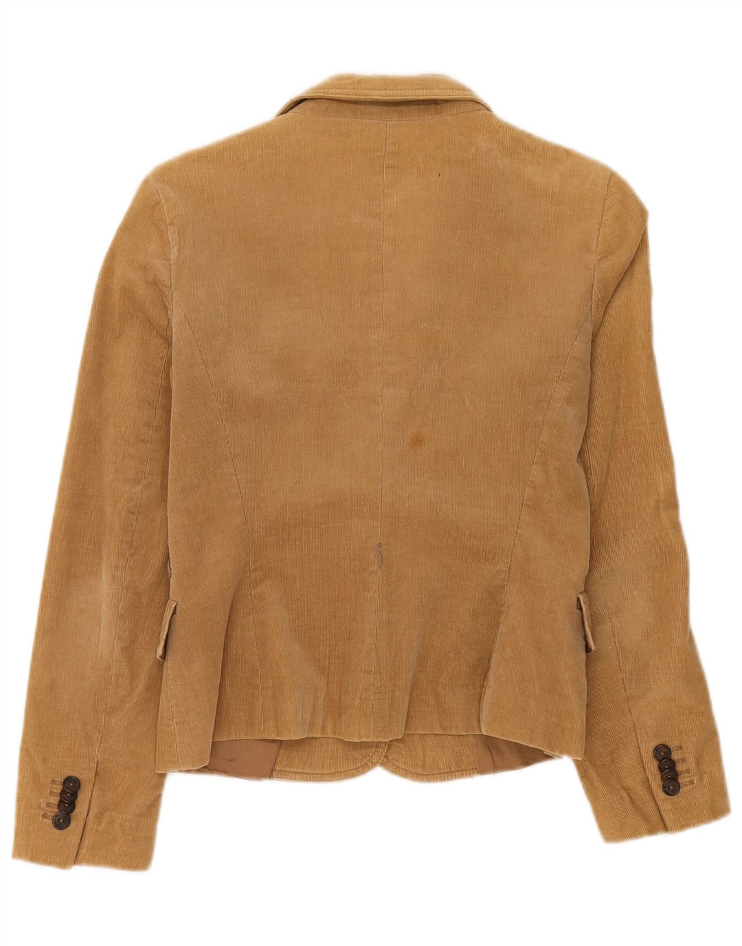 Zara Mujer Blazer De Pana De 2 Botones UK 10 Small Beige Cotton