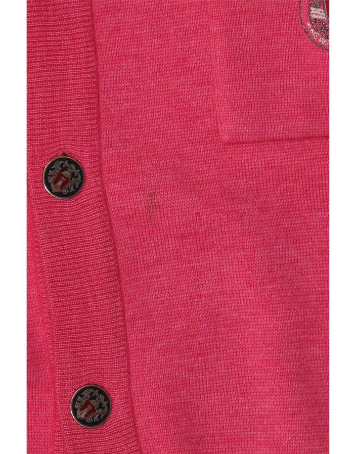 Vintage Mens Cardigan Suéter 2XL Rosa