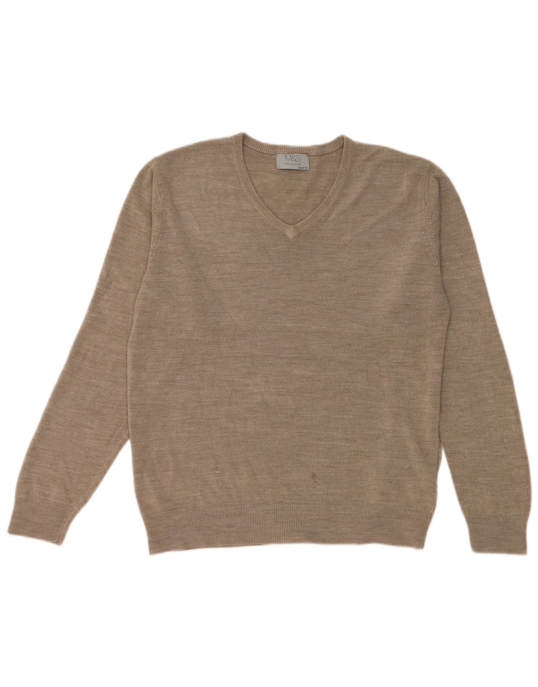 Marks & Spencer Jersey Regular Fit con Cuello en V para Hombre Acrílico Beige Grande