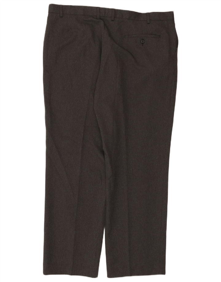 Marks & Spencer Pantalón de traje recto para hombre W40 L31 Poliéster negro