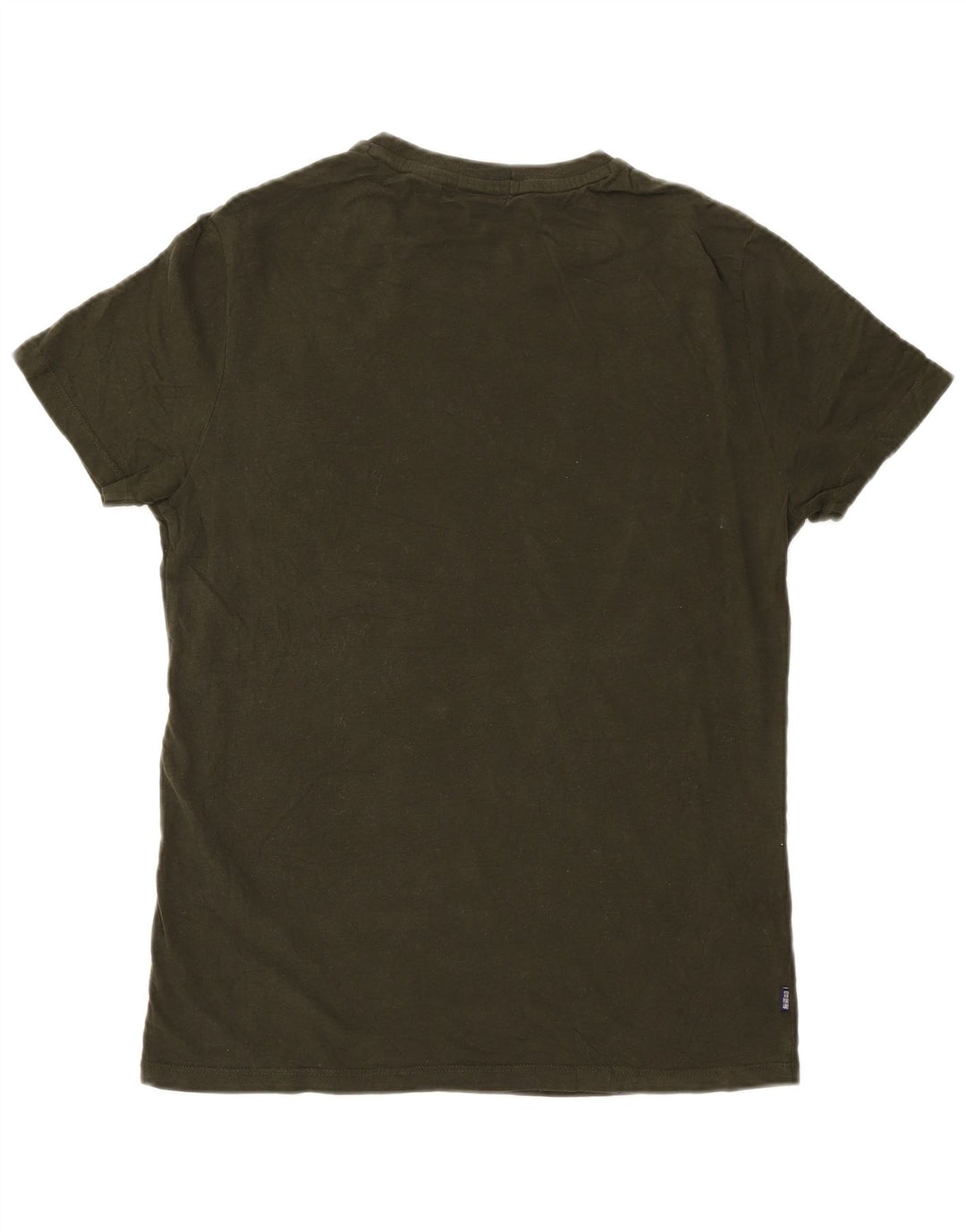 Superdry Hombre Camiseta Top Algodón Verde Medio