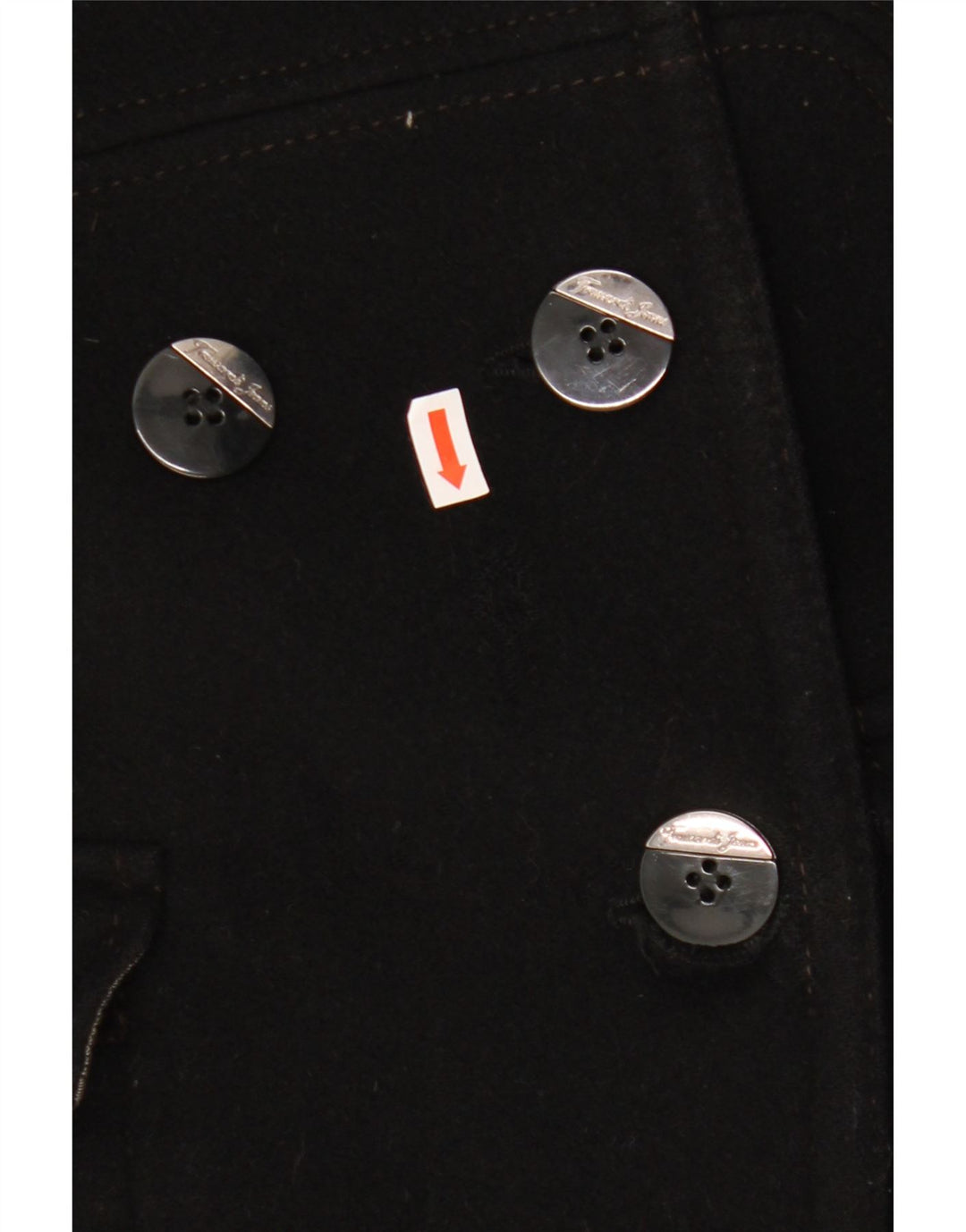 Abrigo Mujer Trussardi Jeans Cruzado IT 44 Mediano Lana Negro