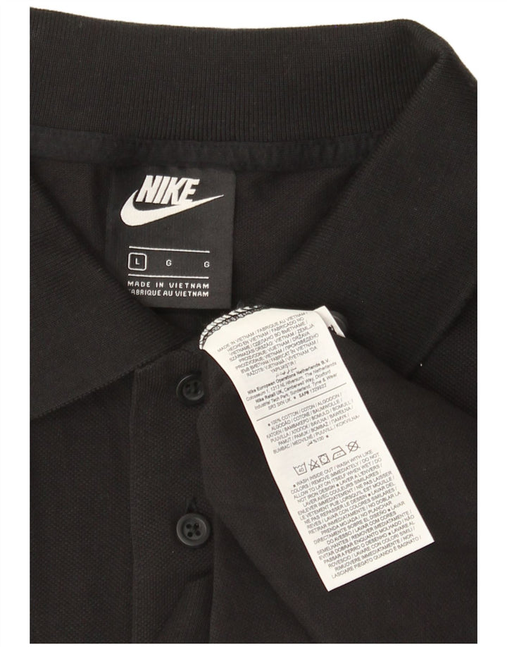 Polo Nike Hombre Grande Negro Algodón