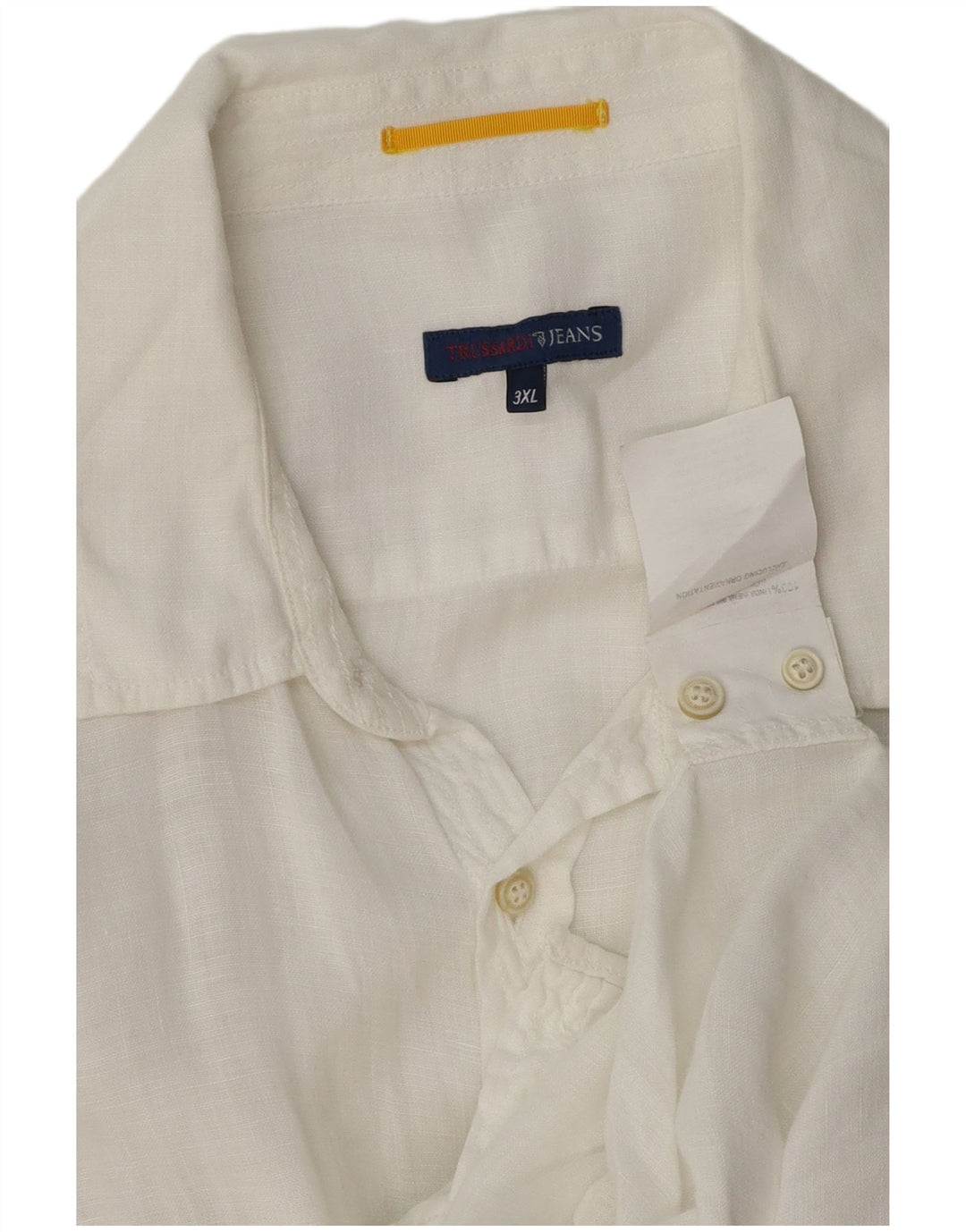 Camisa Hombre Trussardi Jeans 3XL Lino Blanco