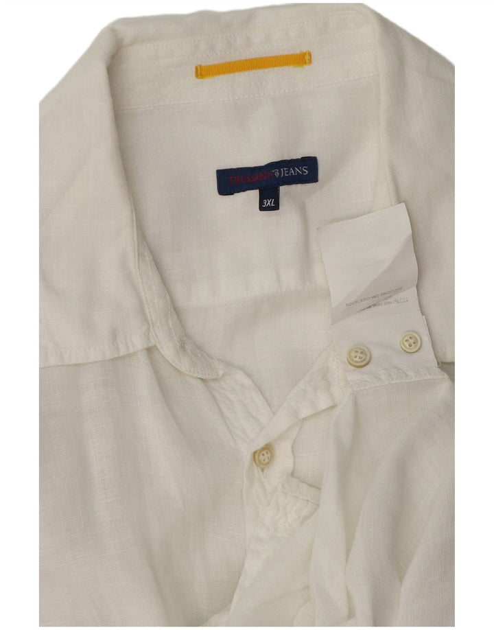 Camisa Hombre Trussardi Jeans 3XL Lino Blanco