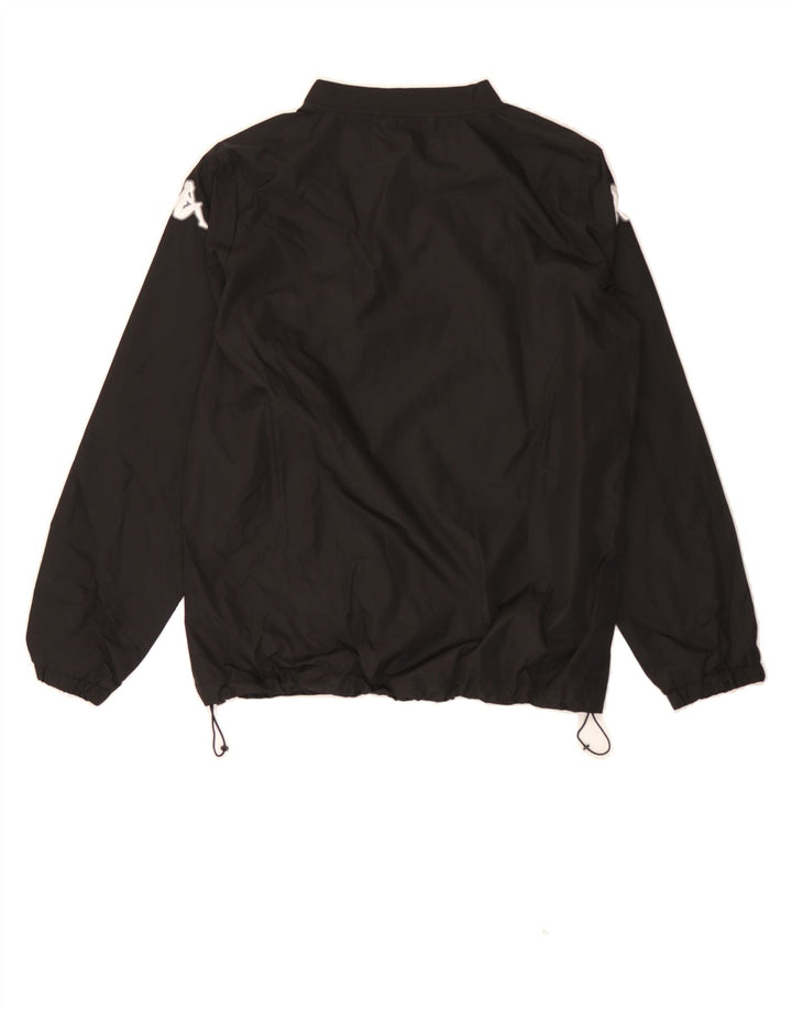 KAPPA Boys Graphic Pullover Tracksuit Top 13-14 Years Black Polyester Vintage Kappa and Second-Hand Kappa from Messina Hembry 