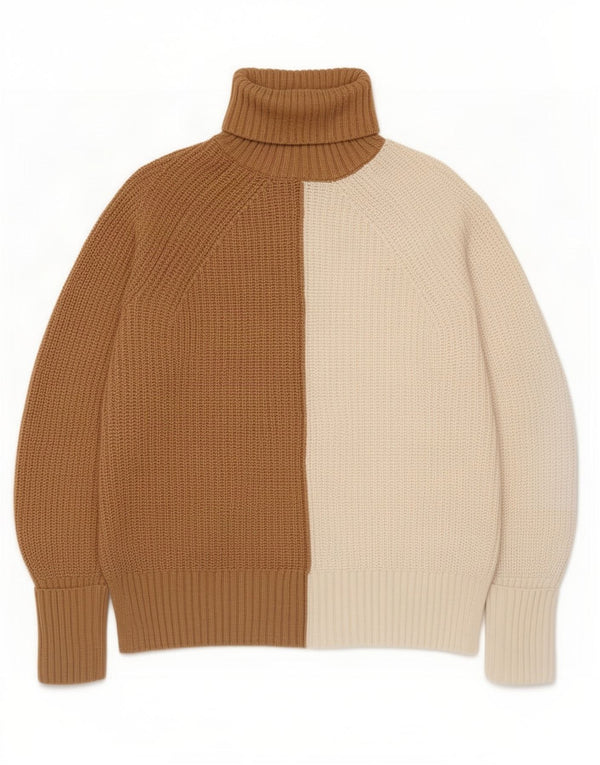 Marks & Spencer Womens Roll Neck Jumper Sweater UK 10 Small Beige