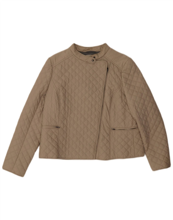 Hobbs Chaqueta Acolchada Corta para Mujer Reino Unido 40 Grande Algodón Beige