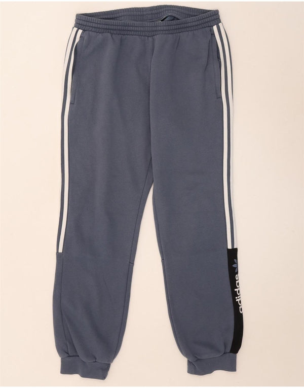 Adidas Hombre Pantalones De Chándal Gráfico Joggers Large Azul Colorblock