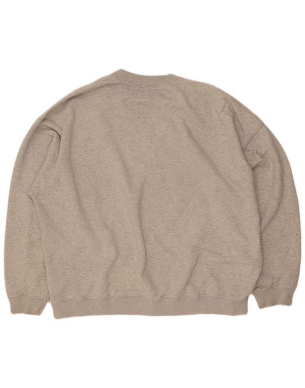 Abercrombie & Fitch Hombre Sudadera Oversize Jersey XL Algodón moteado gris