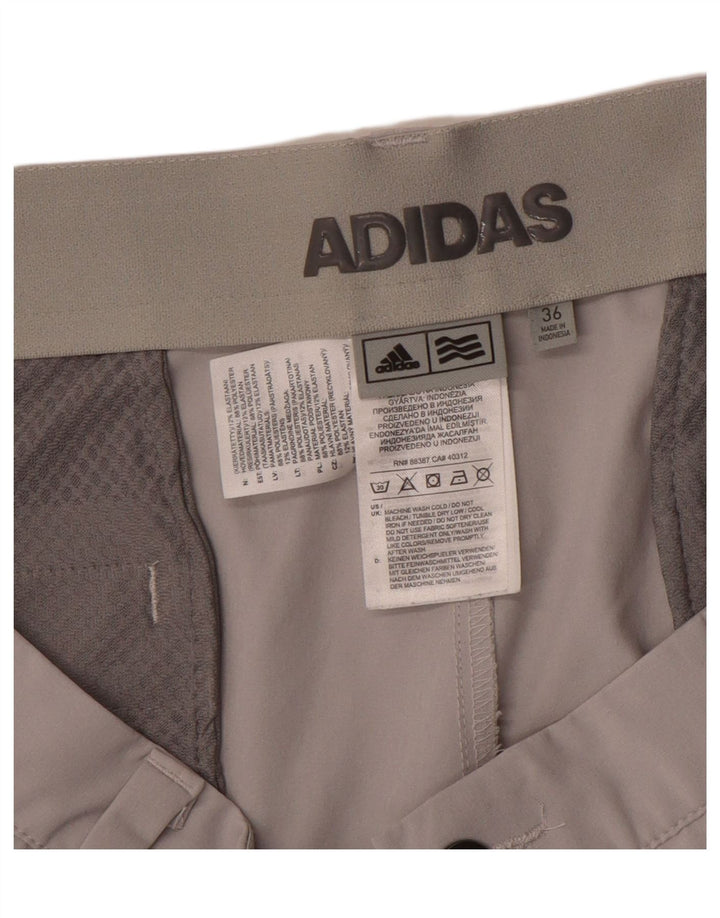 ADIDAS Pantalones cortos chinos para hombre W36 Poliéster gris grande