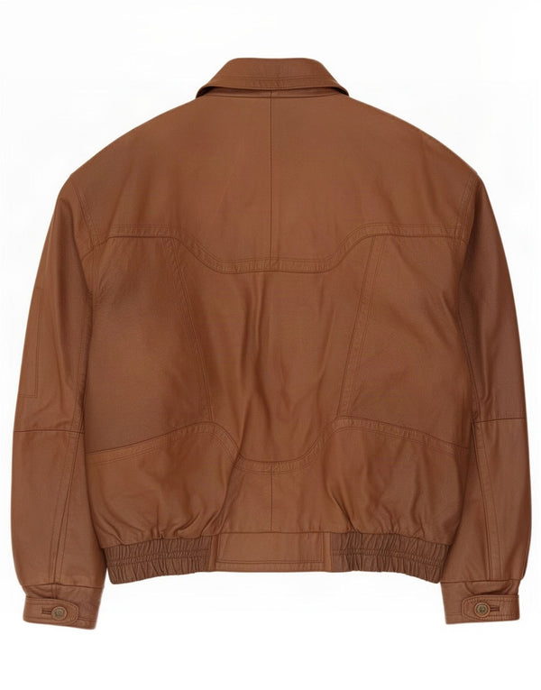 Chaqueta de cuero vintage para hombre IT 52 XL Marrón