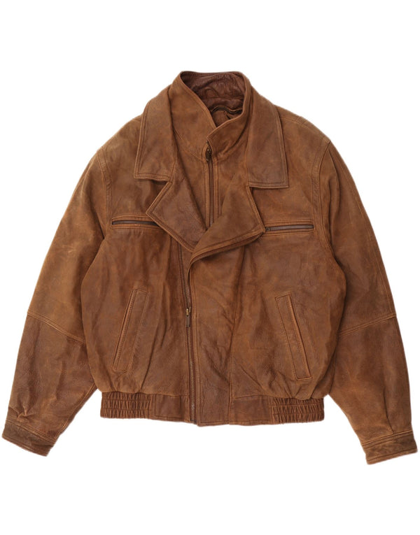 Wilsons Chaqueta de cuero para hombre UK 40 Large Cuero marrón