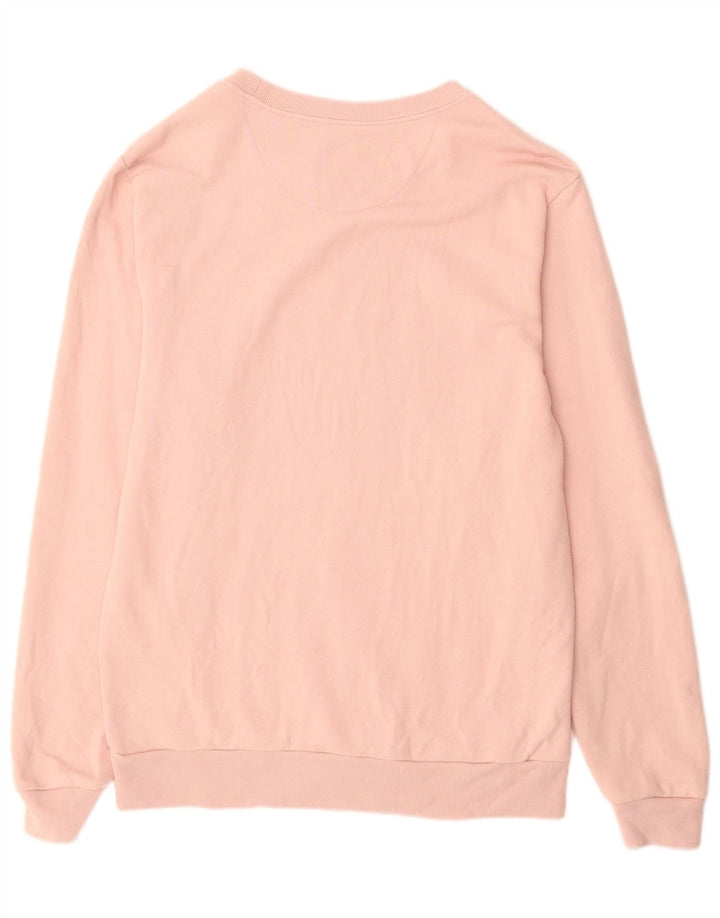 JACK WILLS Hombre Sudadera Gráfica Jumper Algodón Rosa Medio