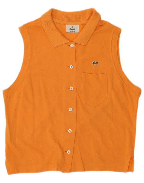 Blusa Lacoste Mujer Sin Mangas Talla 40 Mediana Naranja Algodón