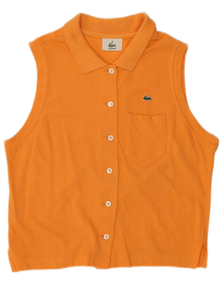 Blusa Lacoste Mujer Sin Mangas Talla 40 Mediana Naranja Algodón