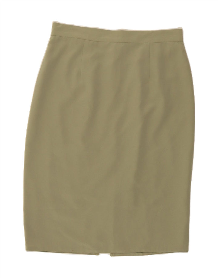 VINTAGE Womens Pencil Skirt IT 46 Large W30  Khaki Polyester Vintage Vintage and Second-Hand Vintage from Messina Hembry 